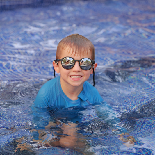 Onyx Mirrored Sunglasses + Strap