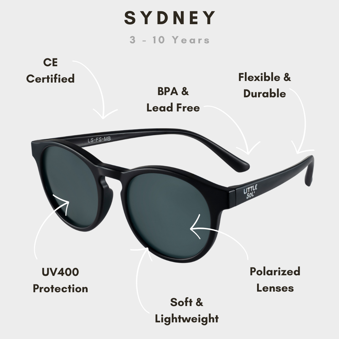 Sydney - Kids Black Sunglasses