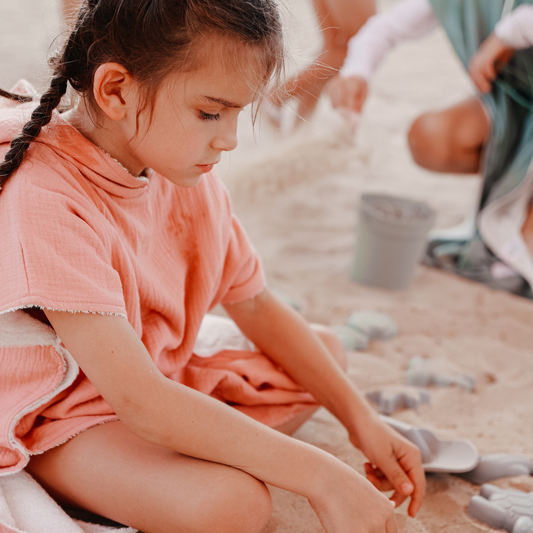 Hooded Beach Towel - Coral Pink (6-10 Years)