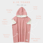 Hooded Beach Towel  - Coral Pink (6-10 Years)