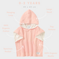 Hooded Beach Towel - Soft Pink (0-2 Years)