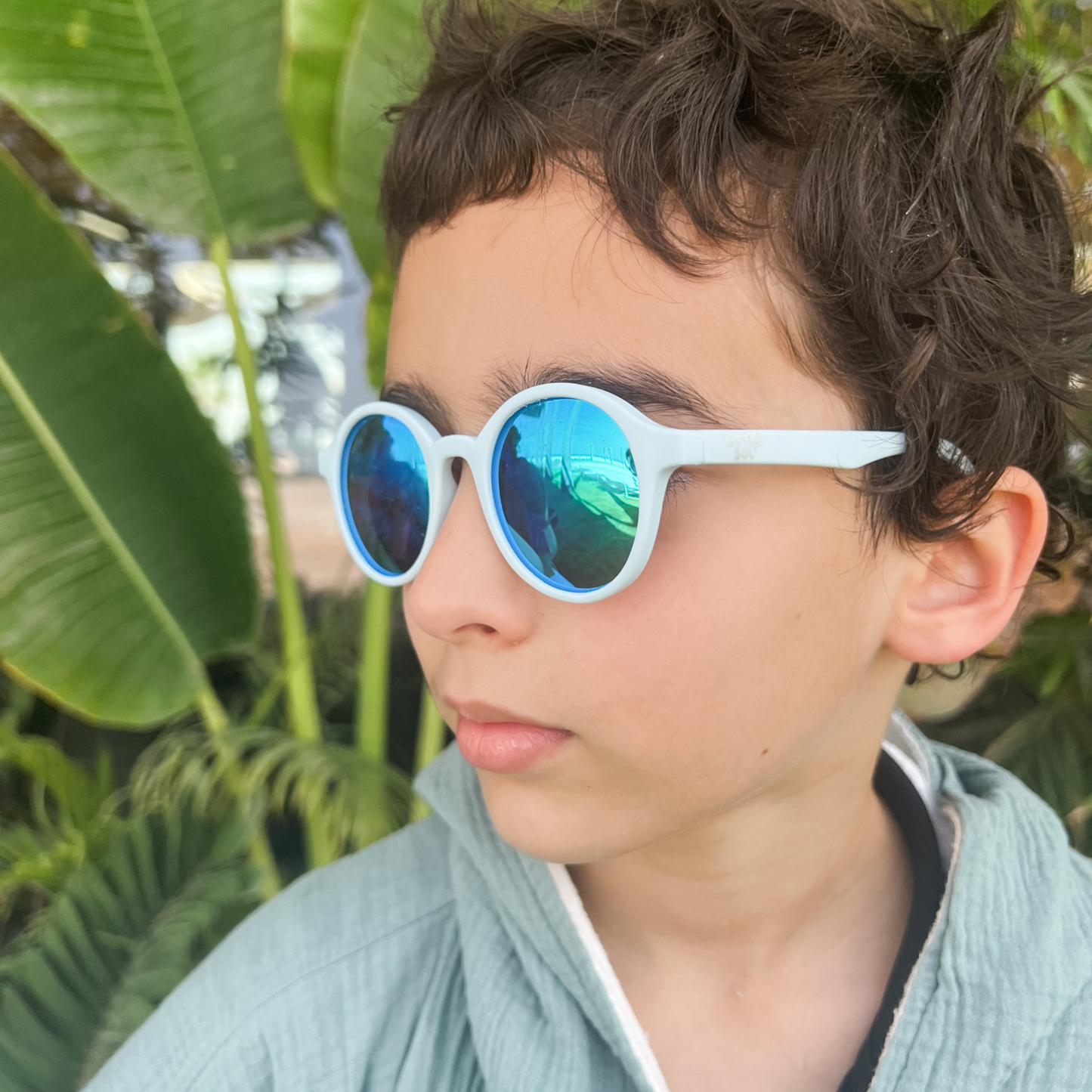 Cleo - Baby Blue Mirrored Kids Sunglasses